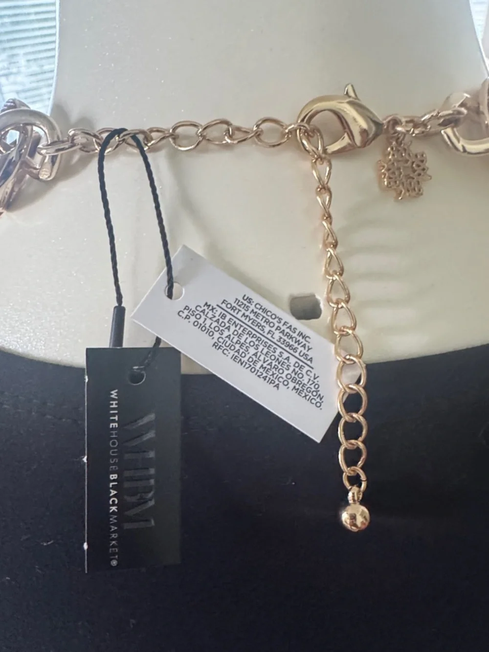 Reversible White House Black Market Gold-Tone Necklace with Brown Enamel 🔗 - Picture 2 of 3